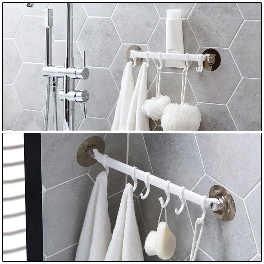 

Rotable 180 Wall Corner Strong Adhesive Hook Kitchen Wall Hanging 6 Row Hook Bathroom Corner Nail-Free Seamless Hanger Hook