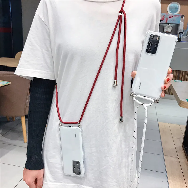 S22 S21Fe Custodia Per Telefono Antiurto Con Cinturino Trasparente Per Samsung S20Plus S10 A52 Note9 S21Fe A70 A50 Custodia Morbida Skinny Shell Prote