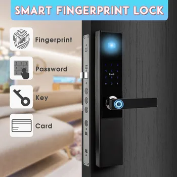 

Automatic Smart Fingerprint Lock Electronic Door Lock Home Security Hotel Support IC Card APP Digital Password Key Anti-theft