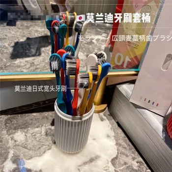 

Morandi Teeth Ten Sticks Brush Bucket Case Couples Gum Shield Section Portable Soft Fluffy Japanese Style High Grade kuan tou To