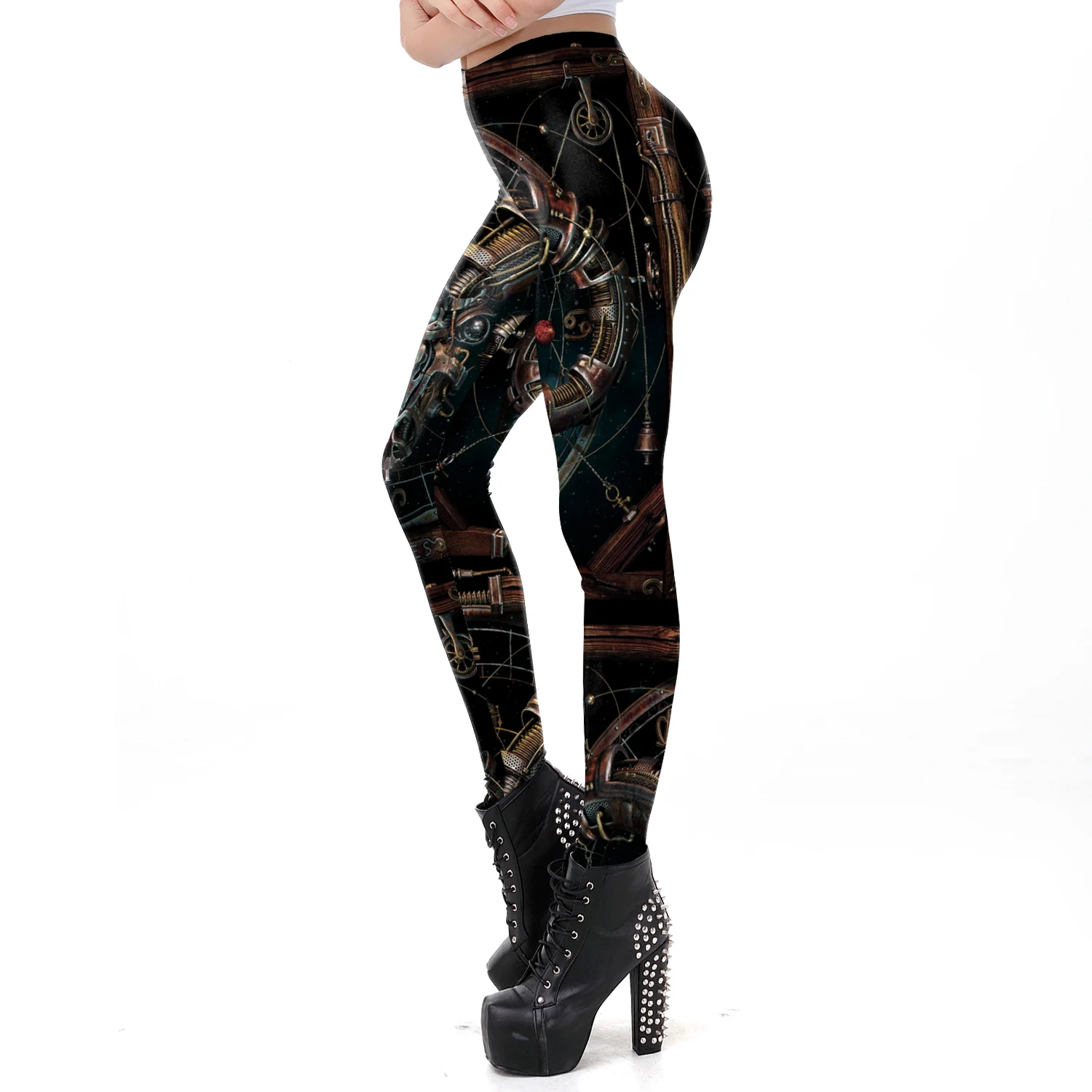 leather leggings [You're My Secret] Vintage Mechanical Gear Women Leggings Workout Pants 3D Printed Steampunk Slim Leggins Fitness Sexy Legins black leggings Leggings