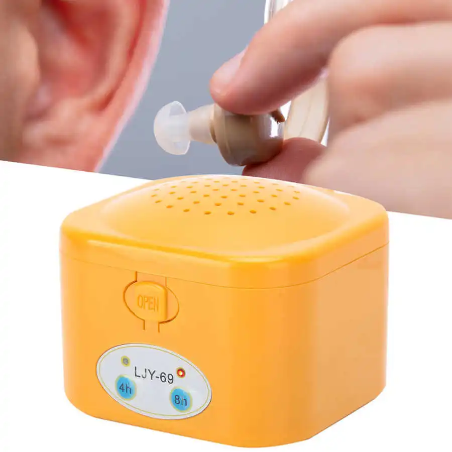Electric Hearing Aid Dryer 4/8 Hour Timer Hearing Aid Drying Case Box Dehumidifier Moisture