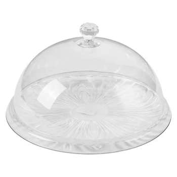 

Fashion1Set Creative Transparent Round Food Cover Foods Preservation Lid Cake Lids PC Acrylic Meal Bread Cake Snack Dust Tray