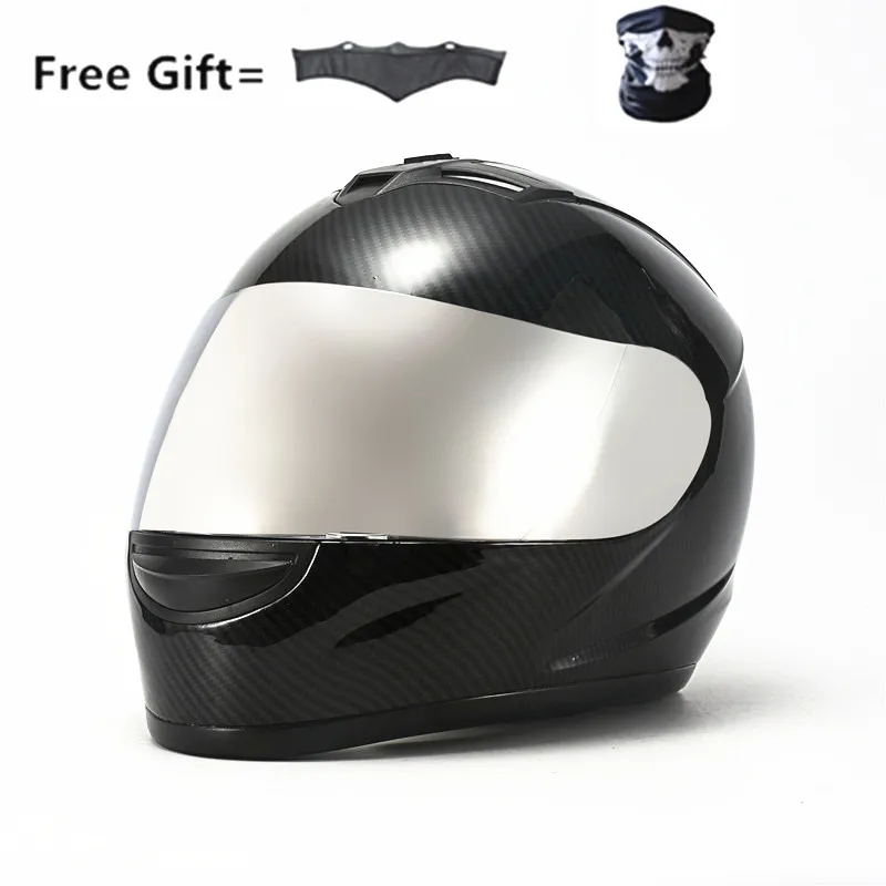 Гоночный шлем с полными прозрачными линзами мото rcycle шлем полное лицо безопасные Шлемы Casco capacete мотоциклетный шлем в горошек - Цвет: gloss-silver-ABS