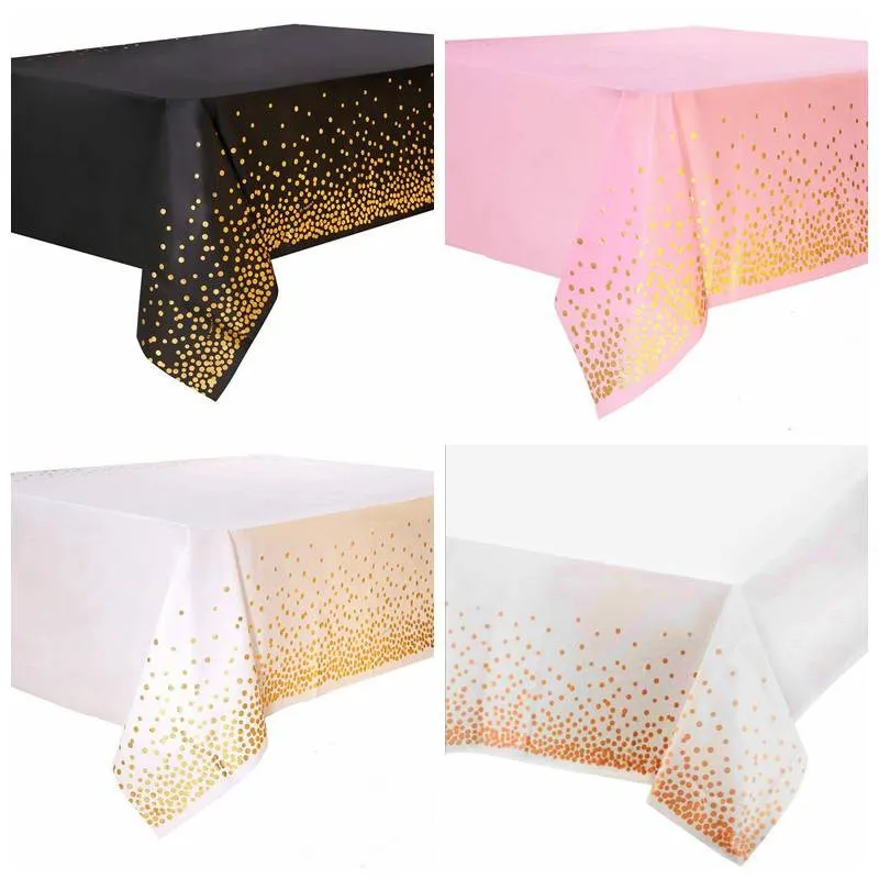 Flash Sale Mantel de decoración de fiesta de cumpleaños, mantel infantil de oro rosa de 137x274cm, platos de papel desechables, vasos, adornos fiestas de Baby Shower QMrXeNpzQgy