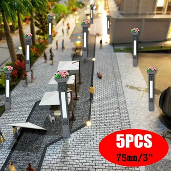 

20/10/5Pcs 1:100 Model Garden Light Random Color HO Scale 75mm/3inch Lamppost