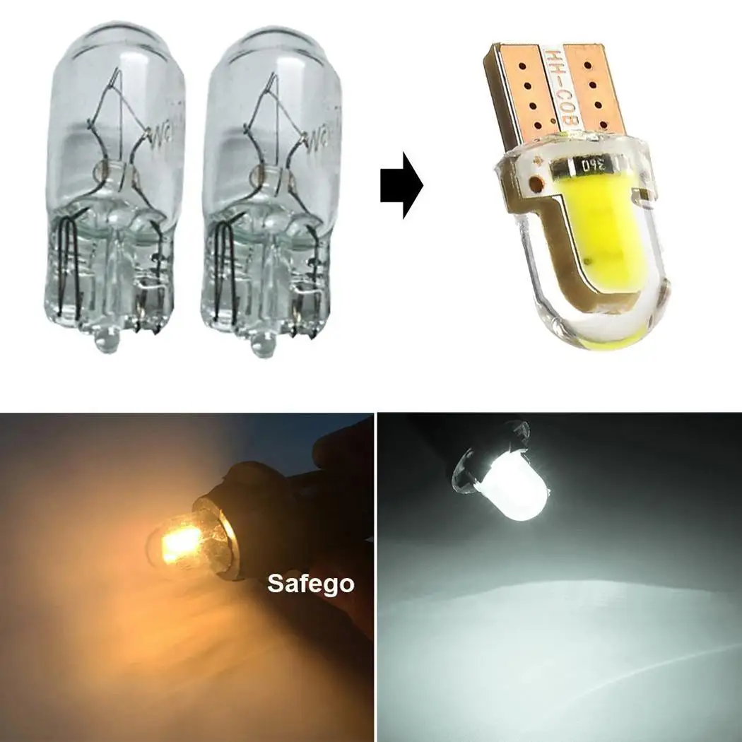 

10Pcs LED T10 Silica Bright White 50ma License Light Car DC 12V Bulb 1W As Picture 80LM Lamp