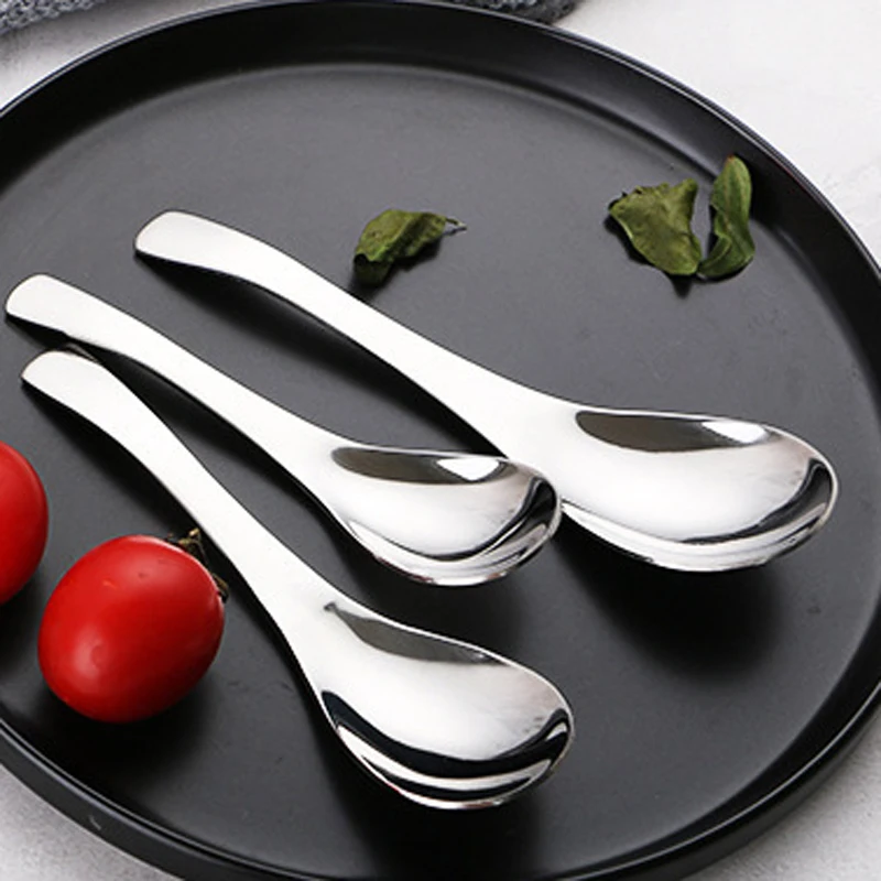 304 stainless steel large spoon household thickening spoon tableware 15*4 and 13.5*3.5