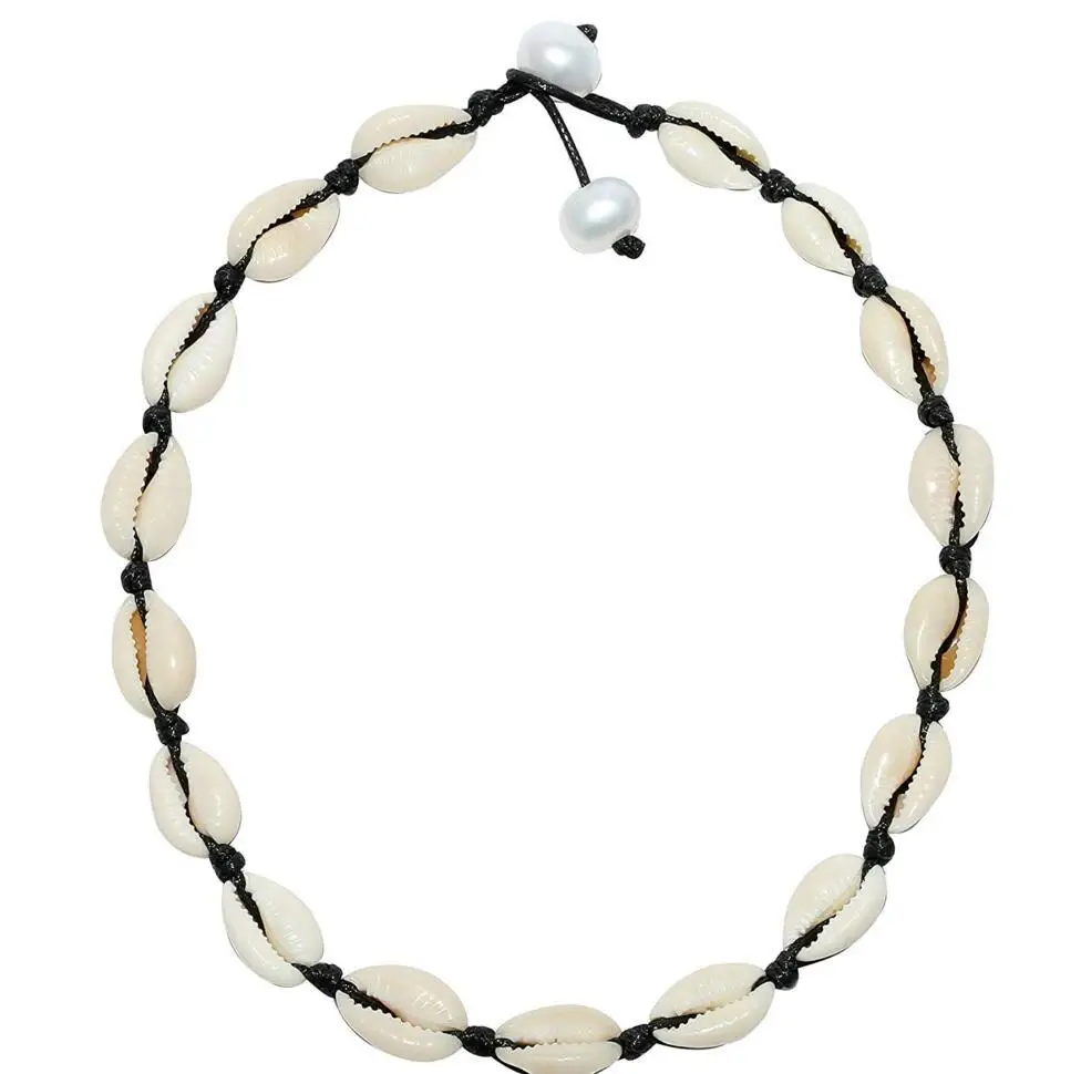 

Europe And America Cross Border Hot Selling Fashion Shell Necklace Pearl with Natural Shell Handmade Knot Necklace Pure Factory