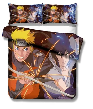 

3d Japanese Anime Naruto Bedding Cover Fashion Printed Boy's Bedroom Decoration Microfiber Down Quilt Cover Pillowcase