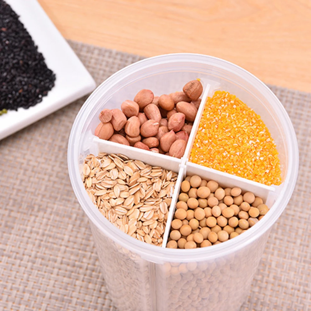 

Multi-functional Compartment Transparent Sealed Cans Cereals food Storage Box Kitchen Seasoning Storage Supplies 20