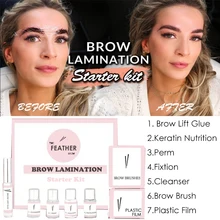Кератиновые пусковые устройства для ламинирования бровей, набор 3D перьевых бровей для завивки бровей, набор длительных бровей, набор для подтяжки макияжа, набор для окрашивания бровей, гель