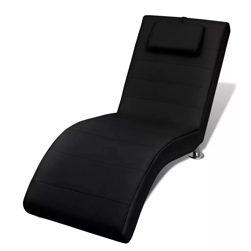 

VidaXL Chaise Longue With Pillow Synthetic Leather 240709