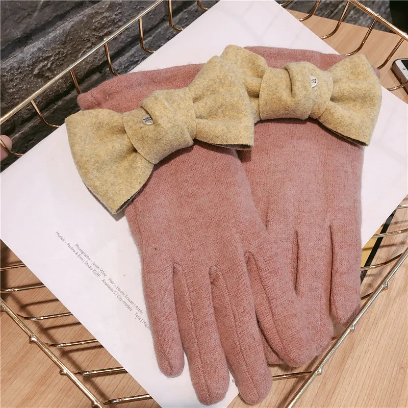 gloves Touch Screen Women Gloves Cashmere mittens Female Thick Warm Winter Driving Gloves L Christmas Gifts guantes - Color: pink