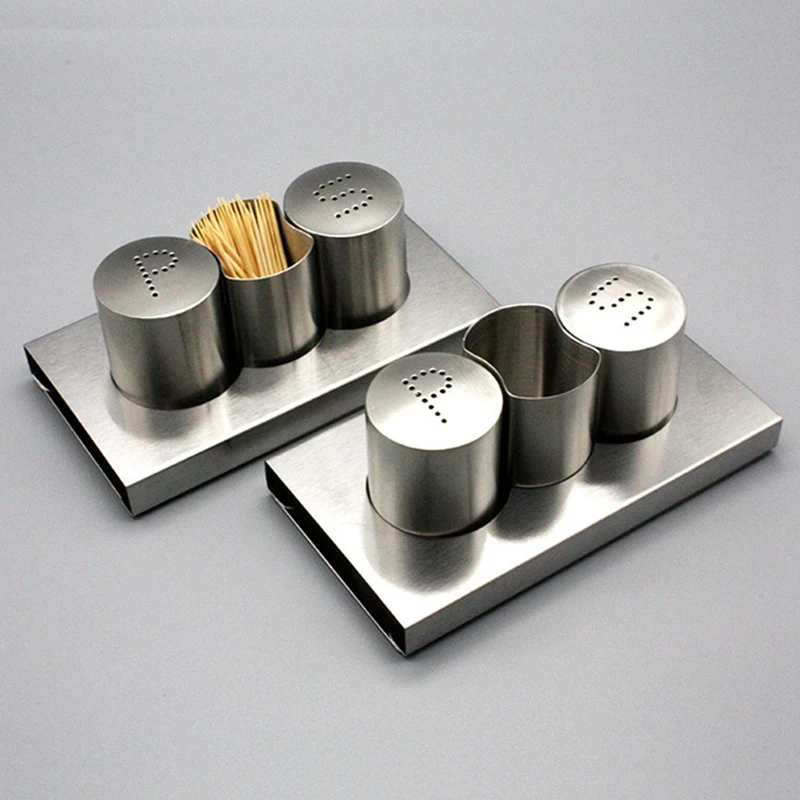 Hot New Stainless Steel Seasoning Box Toothpick Table Bottle Pepper Condiment Set | Дом и сад