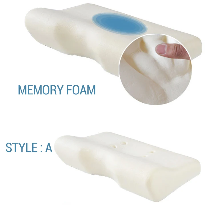 Memory Foam Bedding Pillow Neck protection Slow Rebound Memory Foam Butterfly Shaped Pillow Health Cervical Neck size in 50*30CM