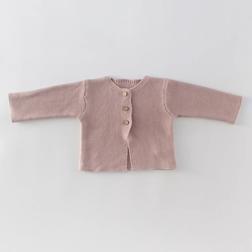 MILANCEL/Детский свитер; Однотонные кардиганы для маленьких девочек; Корейская одежда для маленьких девочек; одежда с длинными рукавами для малышей - Цвет: light pink sweater