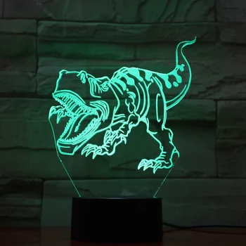 

3d Lamp Awesome Jurassic World Tyrannosaurus Rex Decor 7 Colors with Remote Battery Powered Living Room Led Night Light Lamp