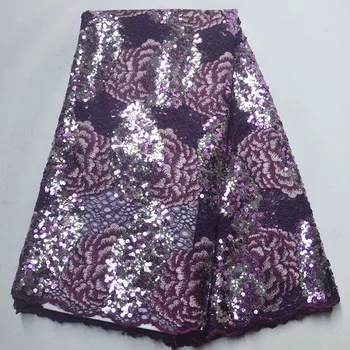 

French Lace Fabric Latest French Tulle Lace Fabric High Quality Wedding African Sequins Lace Fabric For African Organza Lace RF5