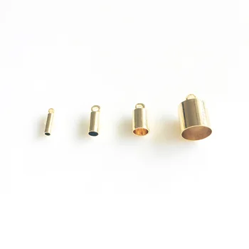 

wholesale 10pcs/lot golden 14k gold plated cord end cap end for necklace bracelets jewelry making