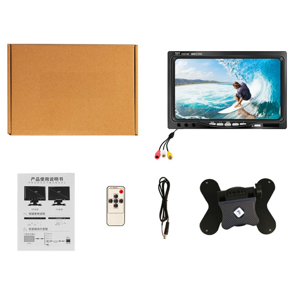 ڵ  TFT LCD CCD HD  16:9, 1024x600 ȭ,   Է, Ĺ ī޶ DVD VCD, 7 ġ