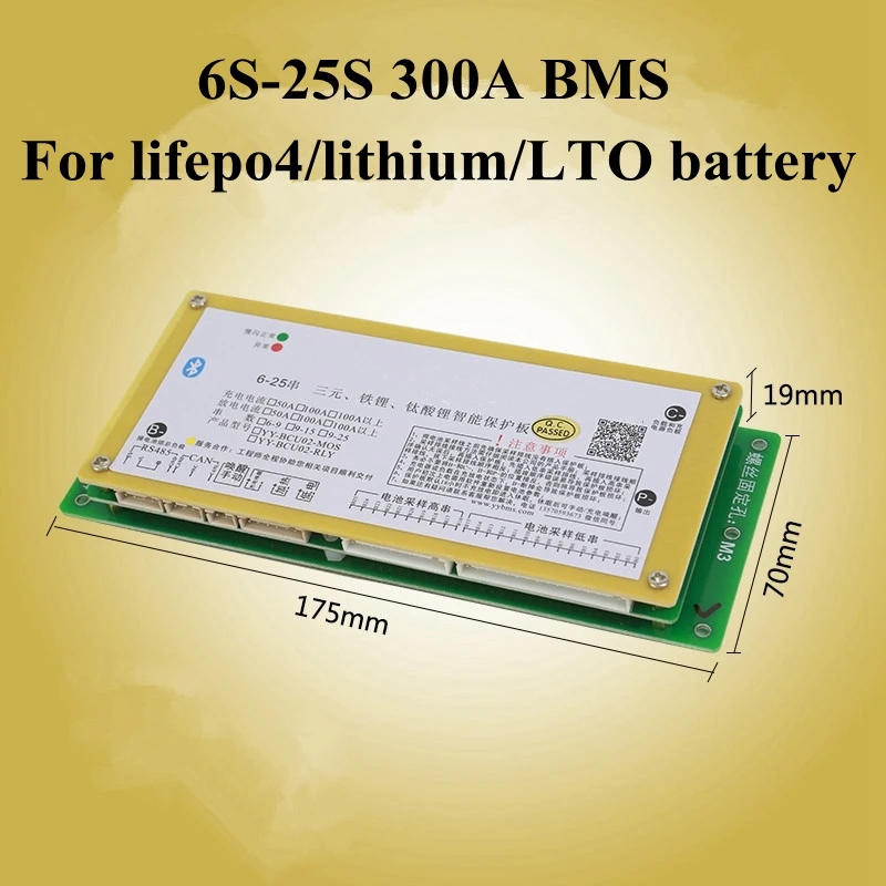 6S 7S 10S 13S 16S 20S 24S 25S 300A Smart BMS с Bluetooth App RS485 Совместимость Li-Ion Lifepo4 стандартным пакетом |
