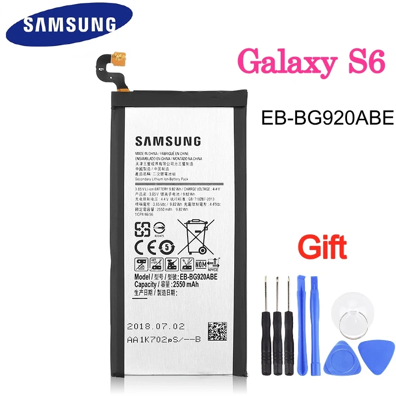 Батарея EB-BG920ABE 2550 мАч для Samsung Galaxy S6 G9200 G9208 G9209 G920F G920I G920 G920A G920V G920T G920P