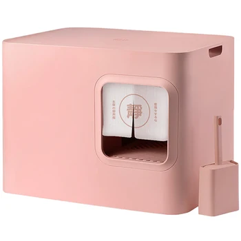 

Deodorizing Cat Litter Box Fully Enclosed Large Japanese Cat Toilet Splash-proof Poop Box Super Large Cat Litter Box