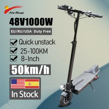 Jueshuai-patinete eléctrico para adultos, Scooter eléctrico con Motor de 1000W, Batería de 18Ah y 60 KM/H, neumático plegable de 8 pulgadas