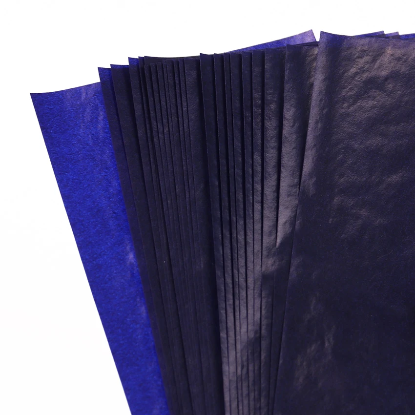 50PCS NEW Blue Double Sided Carbon Paper 48K Thin Type Stationery Paper Finance Office Supplies Stationery