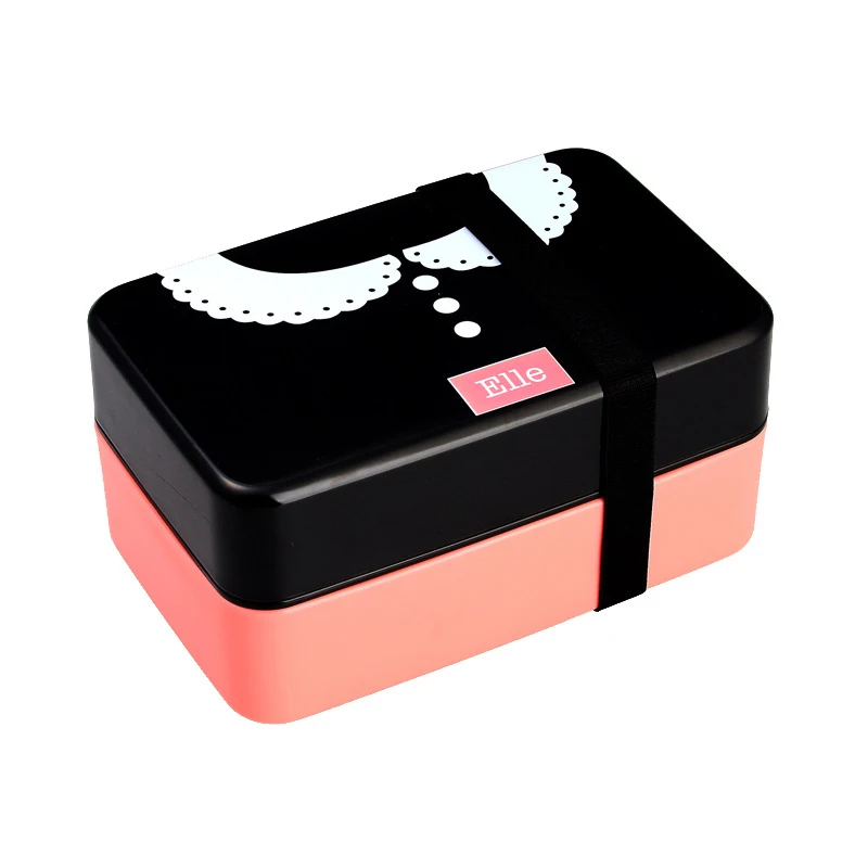 Милая японская детская коробка для завтраков контейнер для еды двухслойная пластмассовая коробка для завтрака контейнер для закусок контейнер для микроволновой печи Детская школьная Fiambrera
