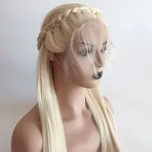 BM прямой синтетический 13*3 кружевной передний Плетеный парик белый блонд жаропрочное волокно натуральный волос с детскими волосами для женщин