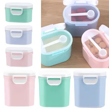 

Baby Milk Powder Formula Dispenser Container Children Portable PP Case for Four-Trellis Storage Flower Shaped Sealed Feed Box
