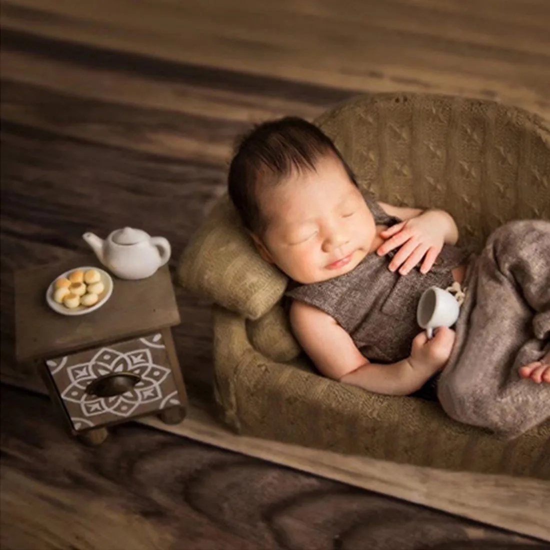 Реквизит для фотосъемки новорожденных, набор для чайного столика, позирующий мини-стул, украшение для фотосъемки, аксессуары для детской студийной фотосъемки
