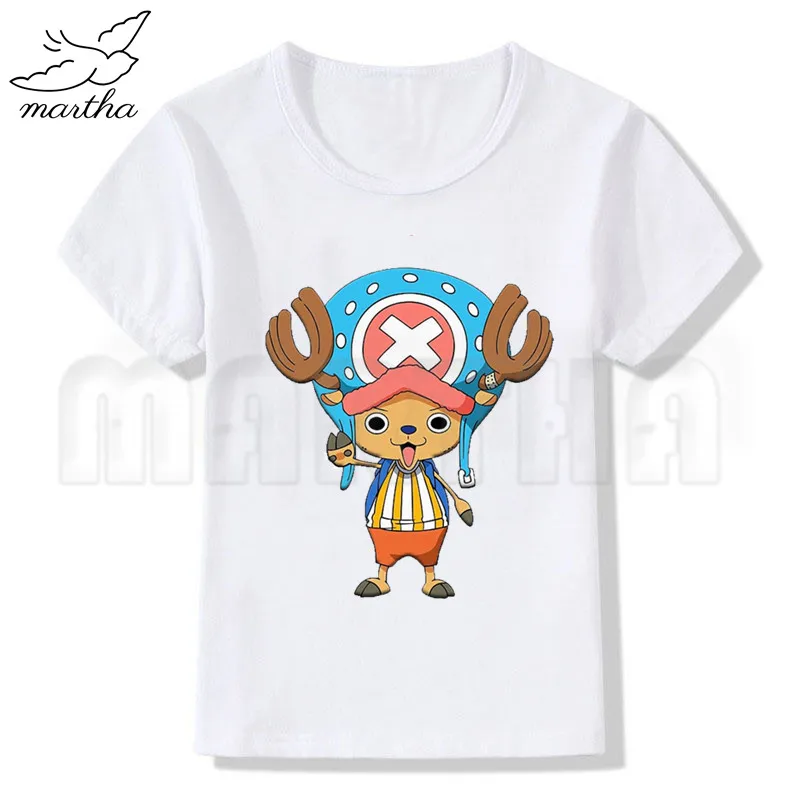 WhiteP Цельнокроеная LUFFY белая футболка для маленьких девочек летние повседневные футболки с короткими рукавами для мальчиков детские модные топы, летняя футболка для девочек - Цвет: WhiteP