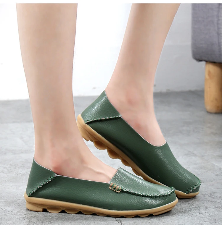 Hot Sale Women Round Head Shoes Solid Color Sewing Women Summer Comfy Flat Sneakers Leisure Walking Femininas Footwear Plus Size