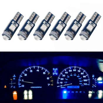 

WLJH 6x High Power Canbus T5 LED Wedge Bulb 17 37 73 74 286 2721 3030 SMD Lens 12v Car Instrument Panel Cluster Gauge Light Lamp