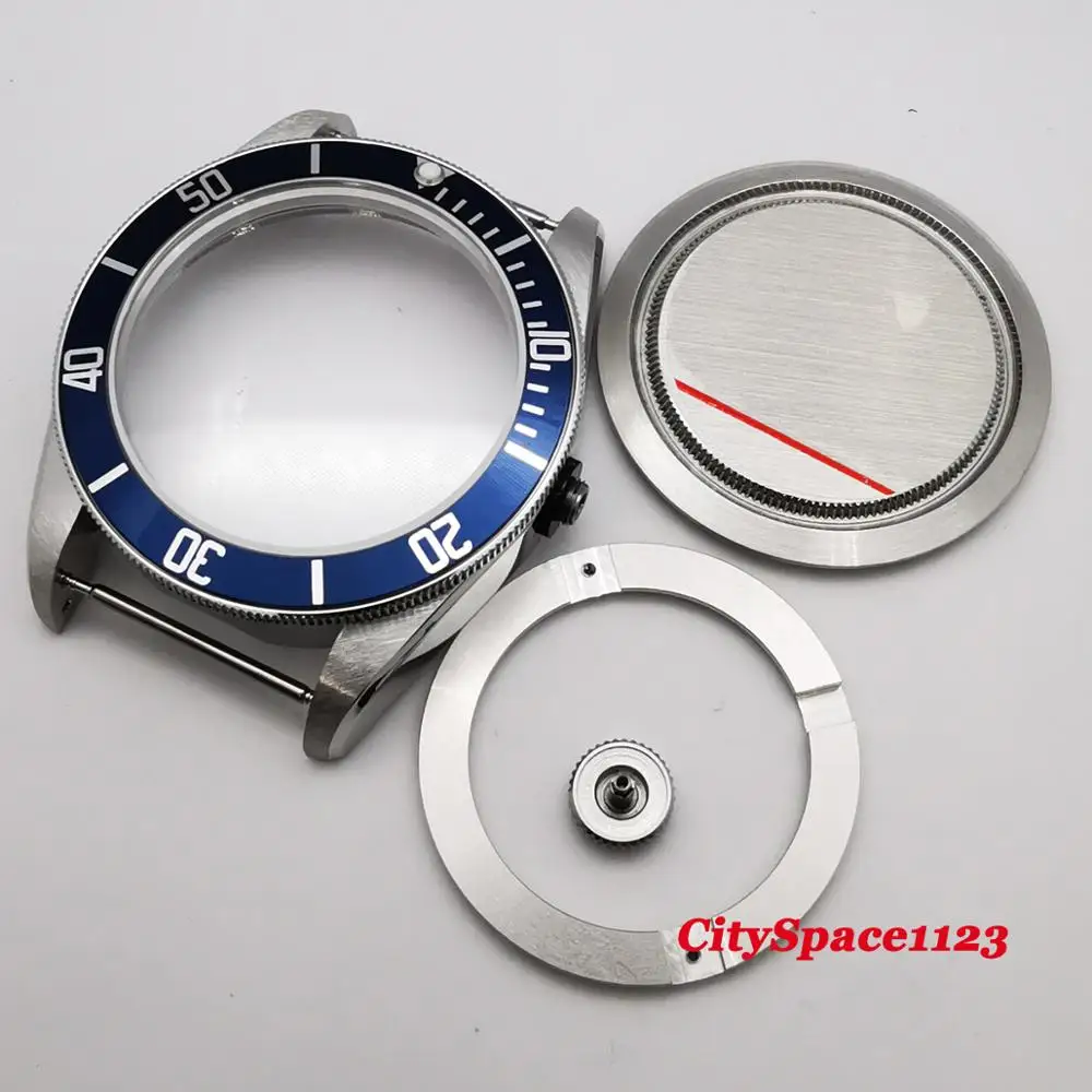 Новинка 41 мм синий ободок сапфировое стекло чехол для часов fit ETA 2836 Miyota 8215|Часы