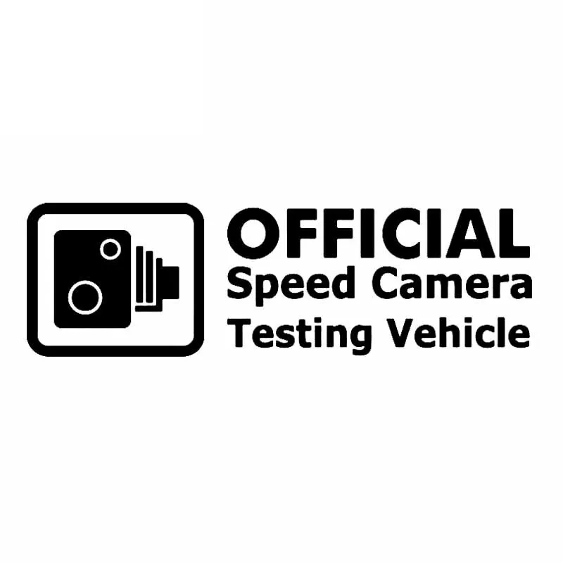 

Hot Interesting OFFICIAL Speed Camera Testing Vehicle Car Stickers KK PVC 16CM*5CM Vinyl Motorcycl Decals