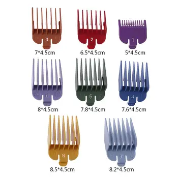 

8P Universal Hair Clipper Limit Comb Guide Attachment Size Barber Replacement for Wahl with Clip 3171/500 1/8in to 1in Set