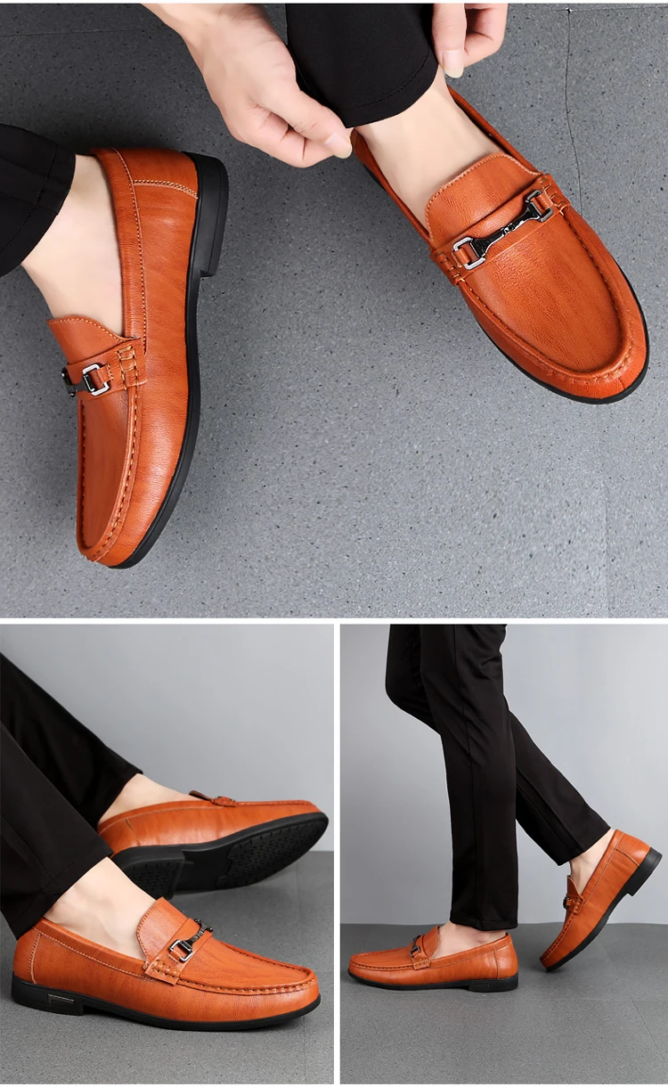 Мужские лоферы из натуральной кожи; мужские мягкие мокасины; Мужская модная повседневная обувь; классическая обувь для вождения на плоской подошве; Gommino; мужская обувь