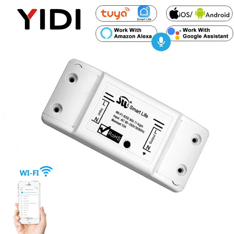 diy wifi smart light switch universal breaker timer wireless remote control works with alexa google home smart home module