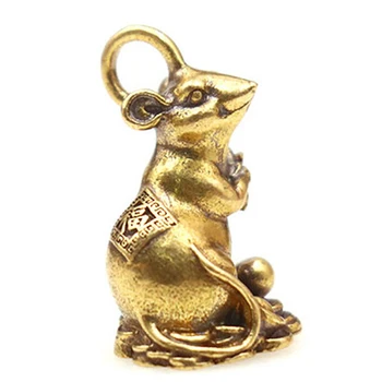 

2020 new year gift Lucky mouse rat year Desk decor Copper Wealth Rats Figurines