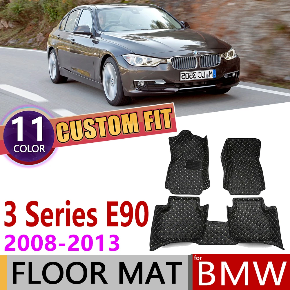 Регбийные кожанные автомобильный коврик для BMW 3 серии E90 4-дверный седан 2008 ~ 2013 5