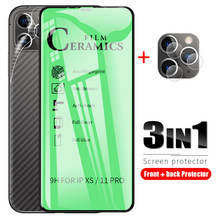 3 in 1 Ceramic Tempered Glass For iPhone 11 Pro X XR XS Max iPhone 8 7 6 Plus SE + Camera Protection +Back Screen Protector Film