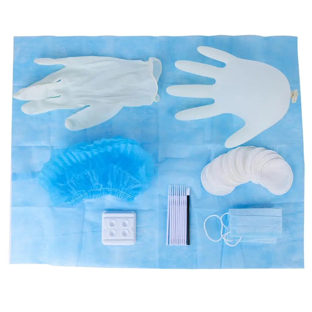 

Medical Disposable Personal Sterilized Kit For Microblading Sterile Mask Hat Gloves Pack for Permanent Makeup Treatment