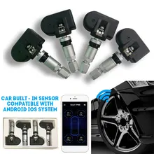 Tire Pressure Detector 4 Internal Sensors Universal TPMS Car Bluetooth TPMS Stable Mobile Phone APP Detection for Android/IOS