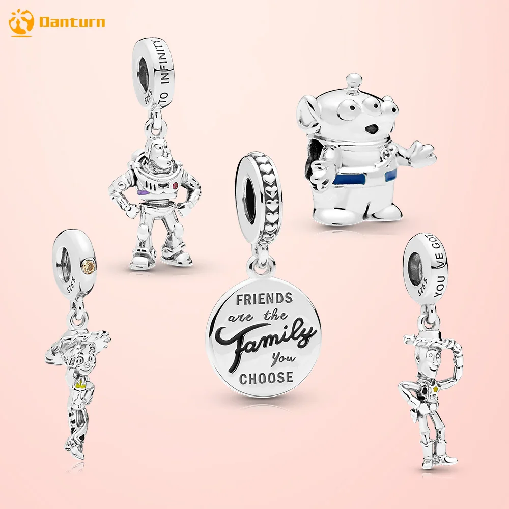 

Danturn 925 Sterling Silver Beads Toy's Story Best Friends Set fit Original European Bracelets for Women Jewelry Making Gift
