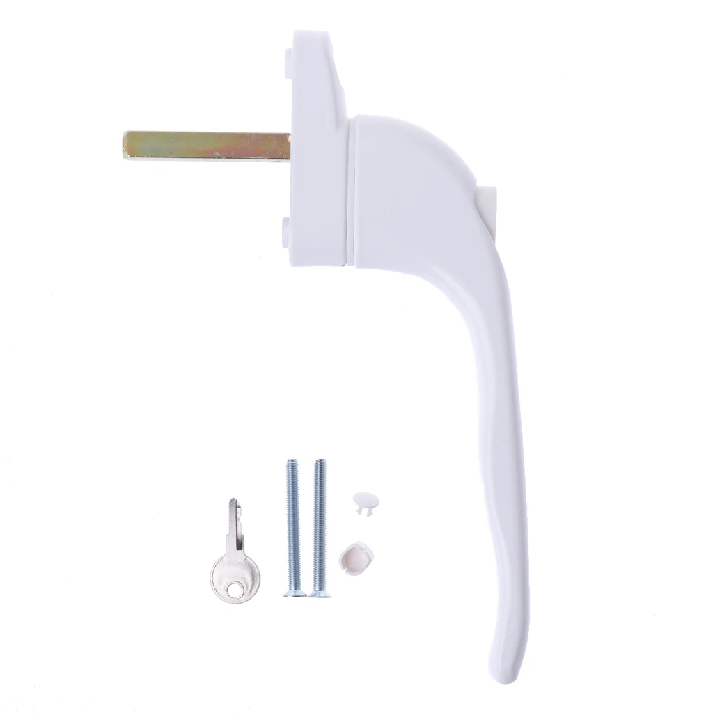 

UPVC White Universal Espag Window Handle - Key Locking For Double Glazing Drop Ship Support