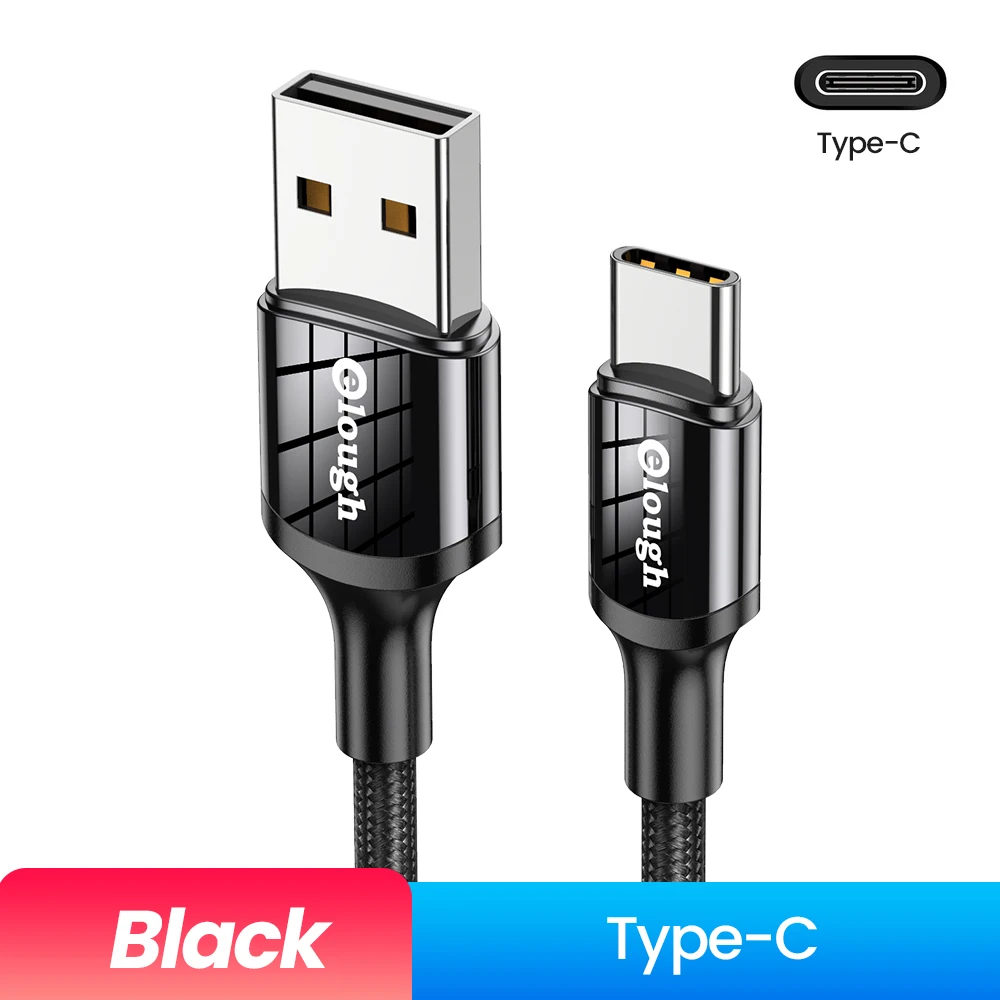 iphone hdmi to tv Elough USB Type C Cable For Xiaomi Samsung S20 S21 USB C Cable 3A Fast Type C Charging Cable Data Phone Charging Cord Type-c 3m android charger cord Cables